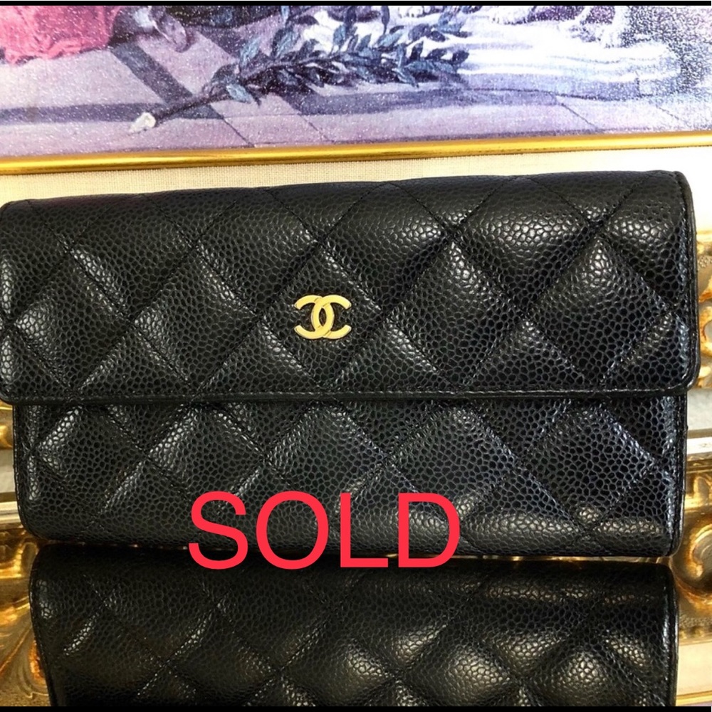 SOLD Chanel Classic Flap Continental Caviar Wal…